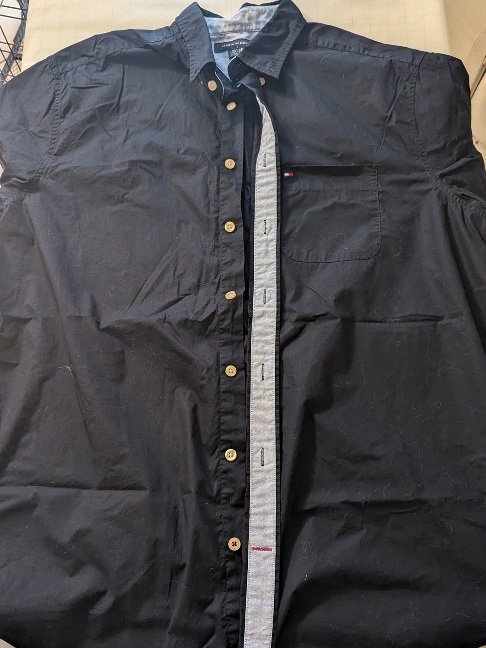 Tommy Hilfiger Dark Navy Lightweight Button-Front Shirt